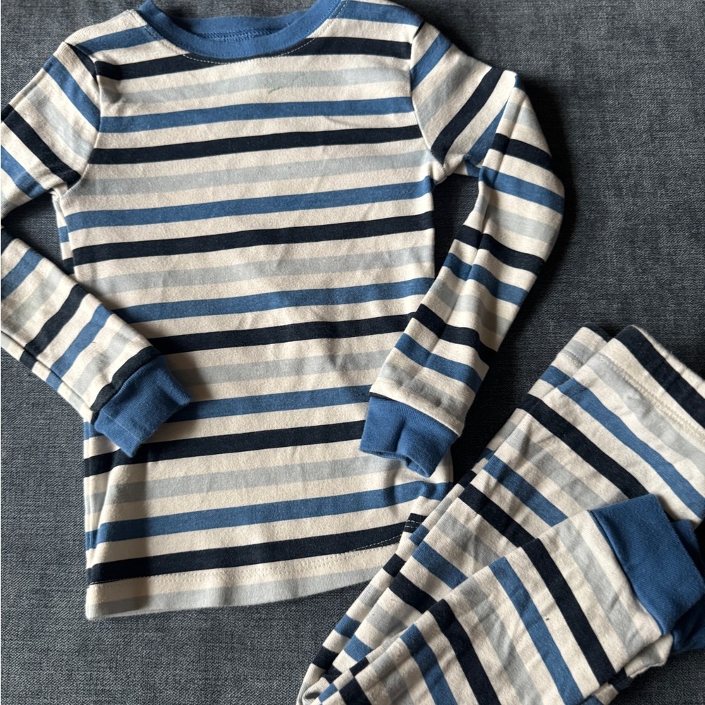 Striped Blue and White Kids Pajamas